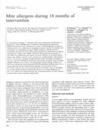 Mite allergens during 18 months of intervention - first page